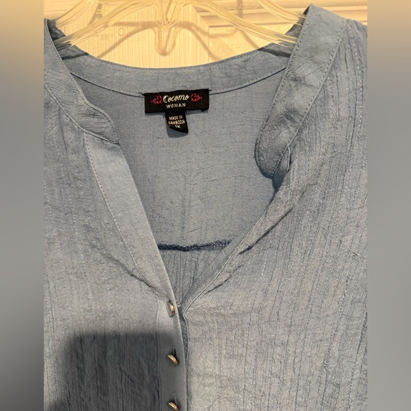 Cocomo Women's Light Blue Blouse size 1x Pre-owned - Picture 3 of 6